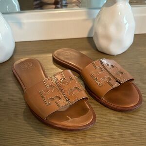 Tory Burch Brown Slide Sandals